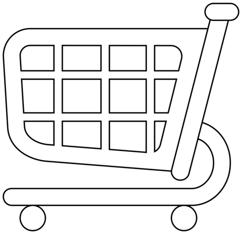 Shopping Cart Emoji Coloring Page